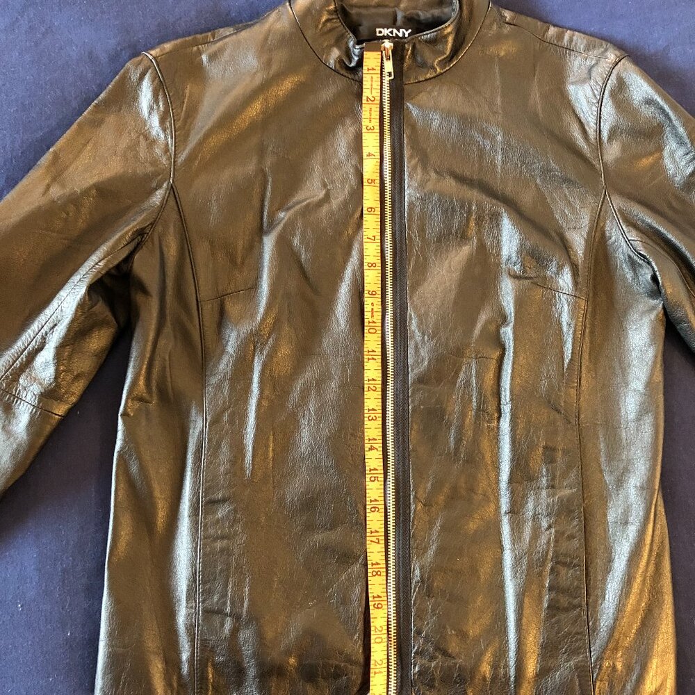 DKNY Vintage Leather Jacket with sleeve zippers